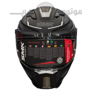 کلاه کاسکت فک ثابت برند smk مدل AGNAR Matte black line white