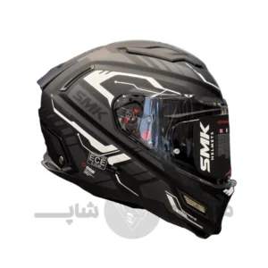 کلاه کاسکت فک ثابت برند smk مدل AGNAR Matte black line white