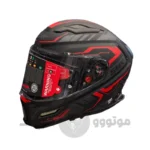 کلاه کاسکت فک ثابت برند smk مدل AGNAR Matte balck line red
