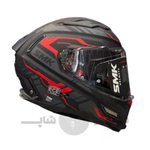 کلاه کاسکت فک ثابت برند smk مدل AGNAR Matte balck line red