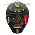 کلاه کاسکت فک ثابت برند smk مدل AGNAR Matte black green line