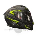 کلاه کاسکت فک ثابت برند smk مدل AGNAR Matte black green line