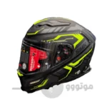 کلاه کاسکت فک ثابت برند smk مدل AGNAR Matte black green line