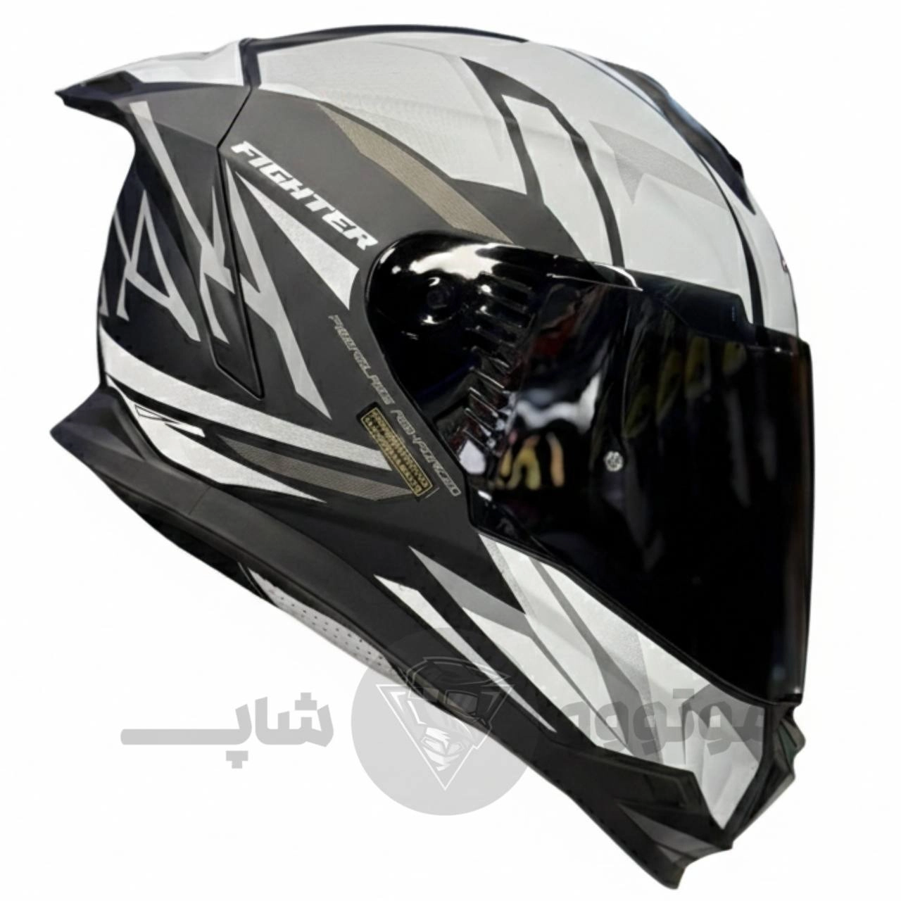 helmet-fixed-jaw-steelbird-SBH57 Matte black white (1) کلاه کاسکت فک ثابت برند استیل برد مدل SBH57 Matte black white