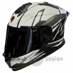 کلاه کاسکت فک ثابت برند استیل برد مدل SBH57 Matte black white