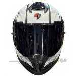 کلاه کاسکت فک ثابت برند استیل برد مدل SBH57 Matte black white