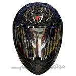 کلاه کاسکت فک ثابت برند استیل برد مدل SBH57 کربن اورجینال