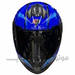 کلاه کاسکت فک ثابت برند استیل برد مدل Glossy black blue