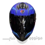 کلاه کاسکت فک ثابت برند استیل برد مدل Matte black blue SBH_57 - تصویر 2