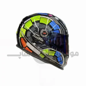 کلاه کاسکت فک ثابت برند ls2 مدل Glossy black mixcolor