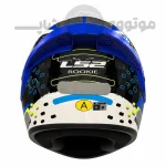 کلاه کاسکت فک ثابت برند ls2 مدل LS2 Rookie Black blue monster