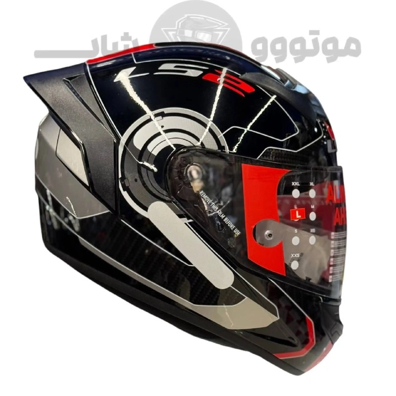 helmet-ls2-rookie-Black white red (1) کلاه کاسکت فک ثابت برند ls2 مدل LS2 Rookie Black white red