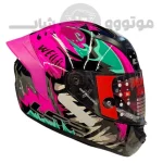 کلاه کاسکت فک ثابت برند ls2 مدل LS2 Rookie Pink black green