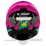 کلاه کاسکت فک ثابت برند ls2 مدل LS2 Rookie Pink black green