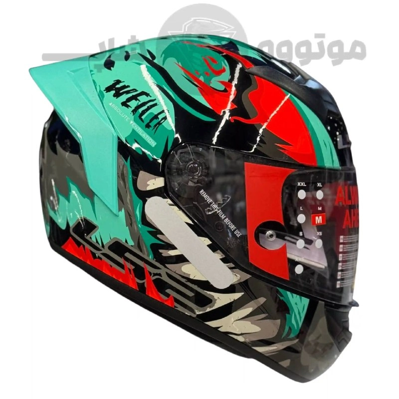 helmet-ls2-rookie-green red white (1) کلاه کاسکت فک ثابت برند ls2 مدل LS2 Rookie green red white