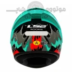کلاه کاسکت فک ثابت برند ls2 مدل LS2 Rookie green red white