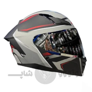 کلاه کاسکت فک متحرک برند ردلاین مدل 960 Matte black gray red