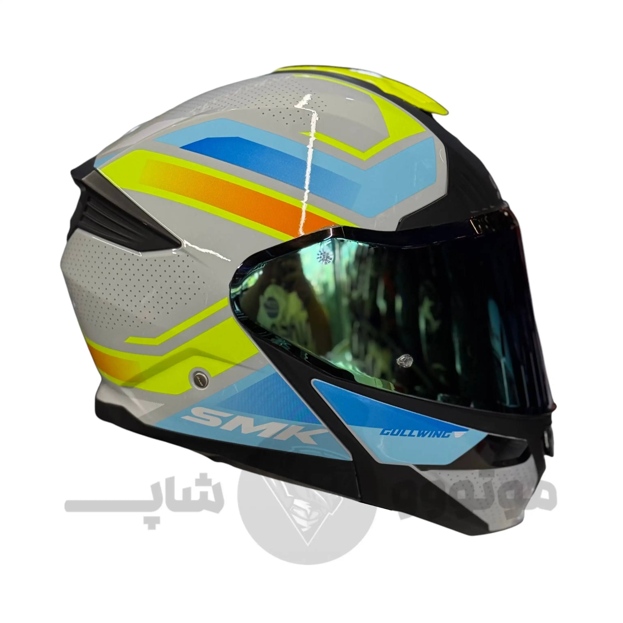 helmet-movable-jaw-smk-gollwing White mixcolor 2 کلاه کاسکت فک متحرک برند SMK مدل GOLLWING White mixcolor