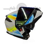 کلاه کاسکت فک متحرک برند SMK مدل GOLLWING White mixcolor