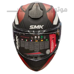 کلاه کاسکت فک متحرک برند SMK مدل GOLLWING Matt black white red