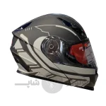 کلاه کاسکت فک متحرک برند ردلاین مدل Matte black gray 939