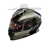 کلاه کاسکت فک متحرک برند ردلاین مدل matte black gray green 939