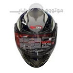 کلاه کاسکت فک متحرک برند ردلاین مدل matte black gray green 939