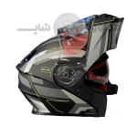 کلاه کاسکت فک متحرک برند ردلاین مدل matte black gray green 939