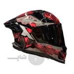 کلاه کاسکت استیل برد مدل sbh61 sxe Glossy gray red