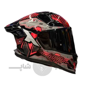 کلاه کاسکت استیل برد مدل sbh61 sxe Glossy gray red