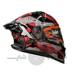 کلاه کاسکت استیل برد مدل sbh61 sxe Glossy gray red