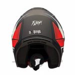 کلاه کاسکت بدون فک برند فلش مدل Matte black red white