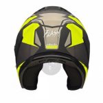 کلاه کاسکت بدون فک برند فلش مدل Matte black yellow