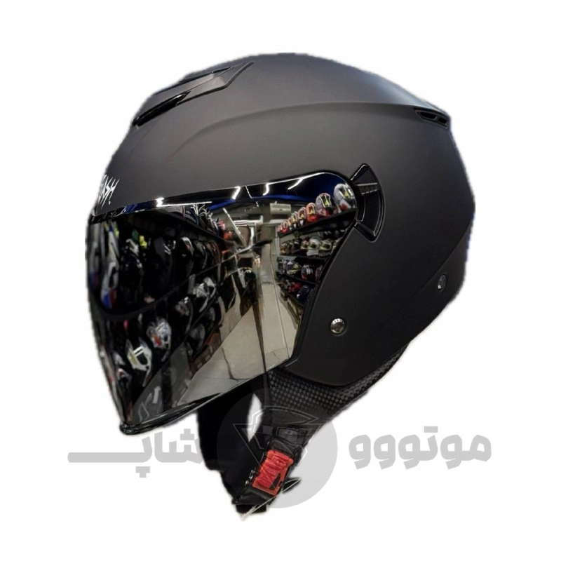کلاه کاسکت بدون فک برند فلش مدل Black Matte