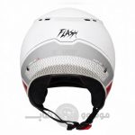 کلاه کاسکت بدون فک برند فلش مدل Glossy white red