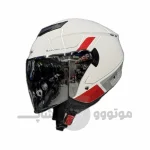 کلاه کاسکت بدون فک برند فلش مدل Glossy white red