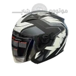 کلاه کاسکت بدون فک برند فلش مدل matte black white