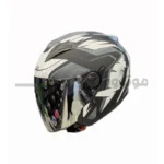 کلاه کاسکت بدون فک برند فلش مدل matte black white