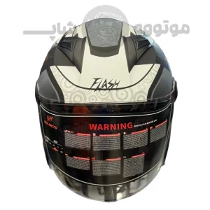 کلاه کاسکت بدون فک برند فلش مدل matte black white