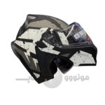 کلاه کاسکت فک متحرک برند da1 مدل 106 Black Matte Gray White