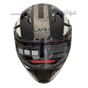 کلاه کاسکت فک متحرک برند da1 مدل 106 Black Matte Gray White