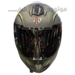 کلاه کاسکت فک ثابت برند استیل برد مدل SBH57 Matte black neon