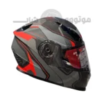 کلاه کاسکت فک متحرک برند ردلاین مدل Matte black Red gray 939
