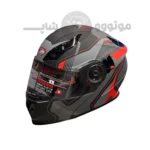 کلاه کاسکت فک متحرک برند ردلاین مدل Matte black Red gray 939