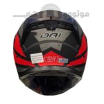 کلاه کاسکت فک متحرک برند da1 مدل 106 Black Matte Gray red