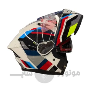 کلاه کاسکت فک متحرک برند ردلاین مدل 960 Glossy White Black Red Blue