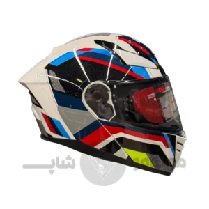 کلاه کاسکت فک متحرک برند ردلاین مدل 960 Glossy White Black Red Blue