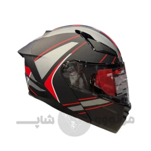 کلاه کاسکت فک متحرک برند ردلاین مدل 960 Matte black Red Gray