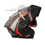کلاه کاسکت فک متحرک برند ردلاین مدل 960 Matte black Red Gray