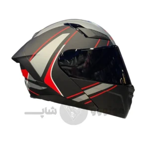 کلاه کاسکت فک متحرک برند ردلاین مدل 960 Matte black Red Gray